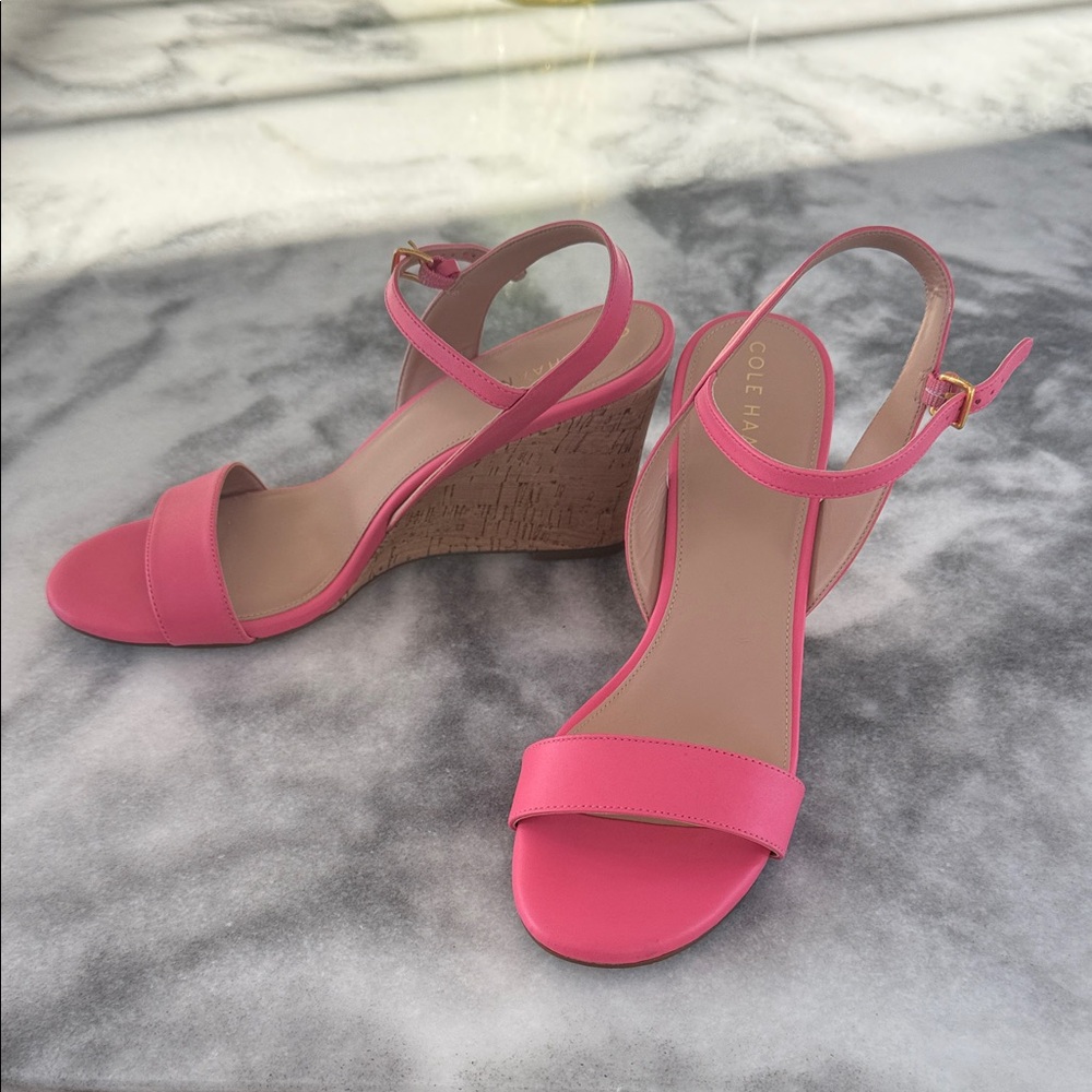 Cole Haan Women's Hot Pink Wedge Sandals size 9
